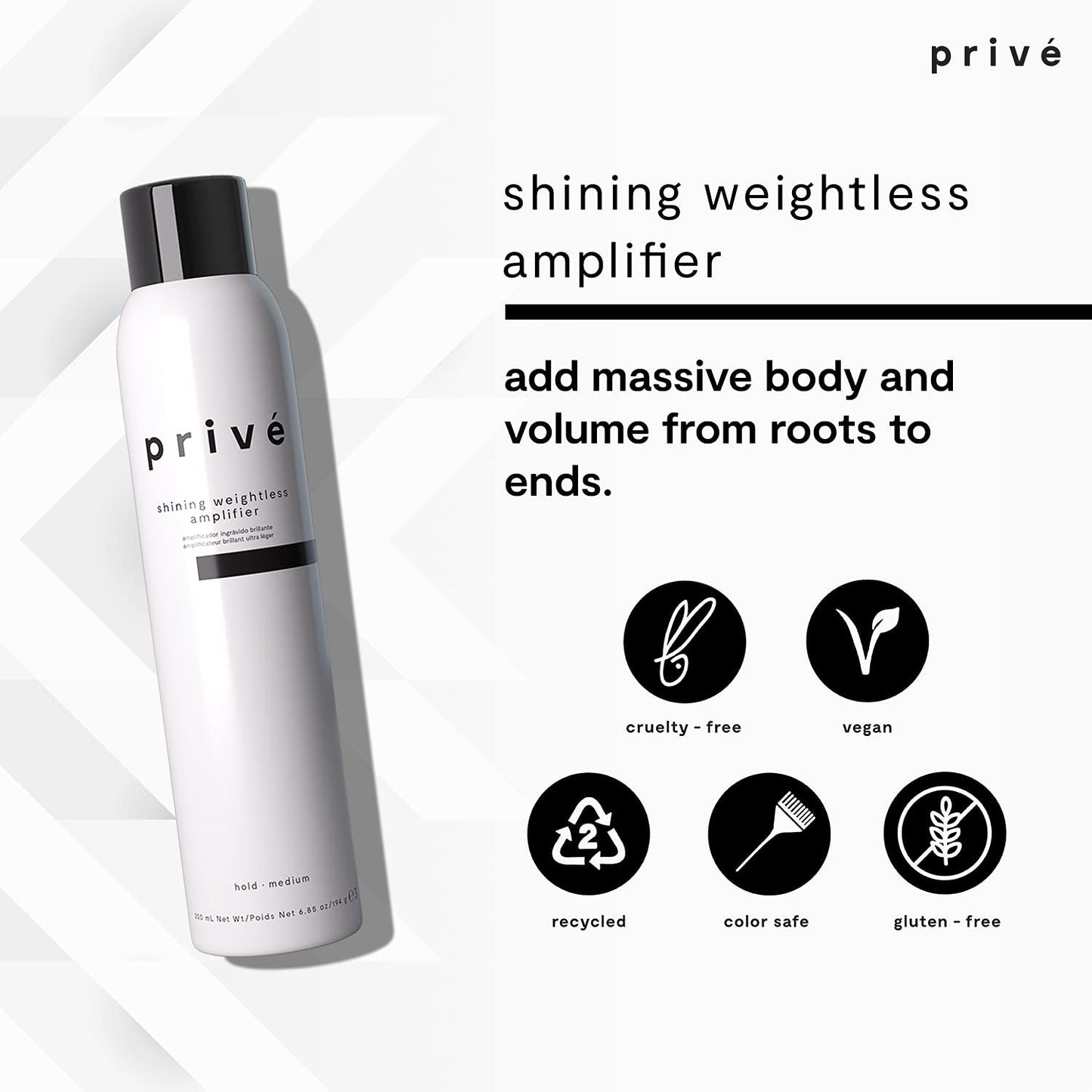 Shining Weightless Amplifier – Volumizing Mousse/Styling Mousse Massive Body, Altitude and Attitude for Voluminous Brilliant Hair Volumizer (6.85 Oz / 200 Ml)