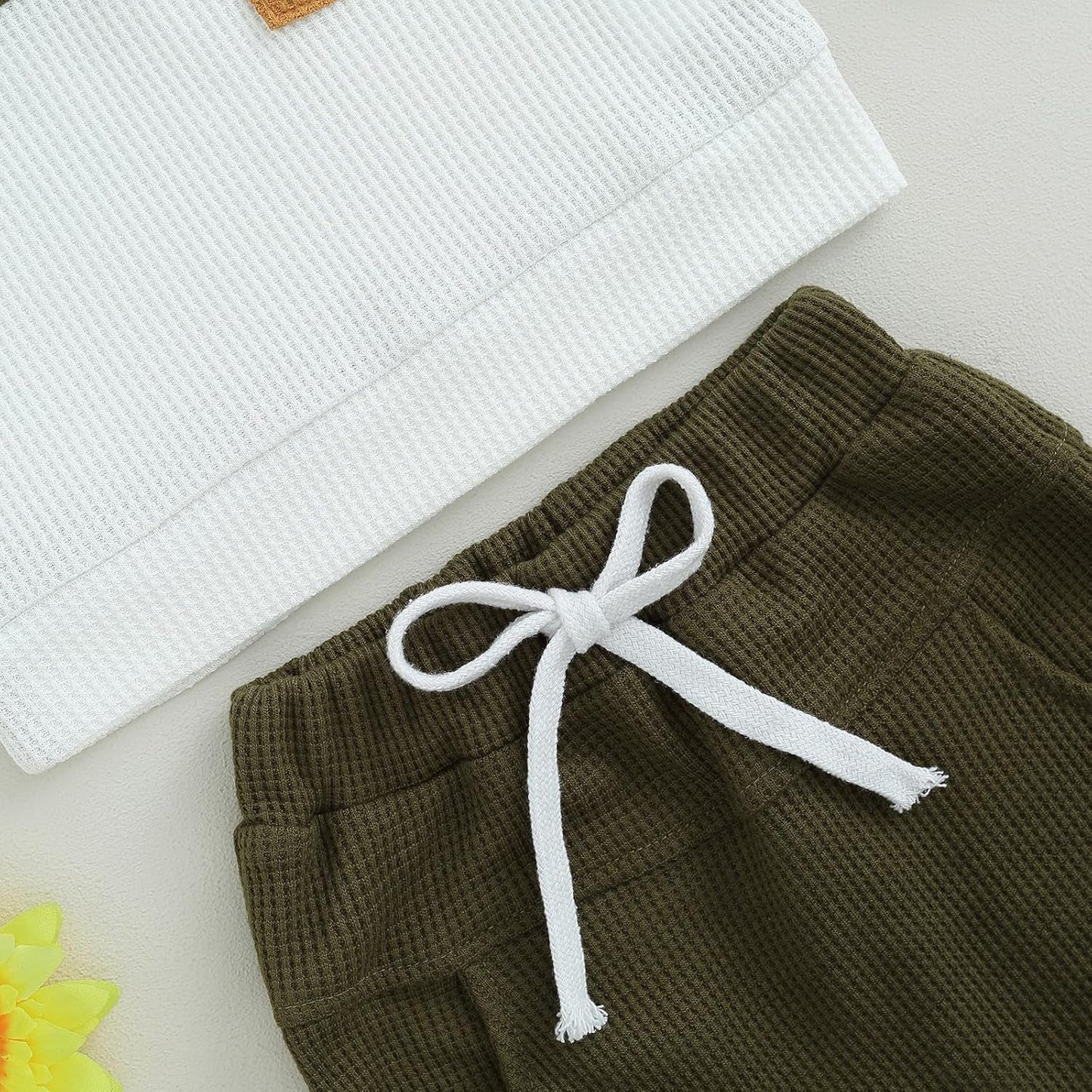 Baby Boy Clothes Fall Winter Waffle Knit Contrast Color Sweatshirt Tops Casual Pants Set Toddler 2Pcs Outfit