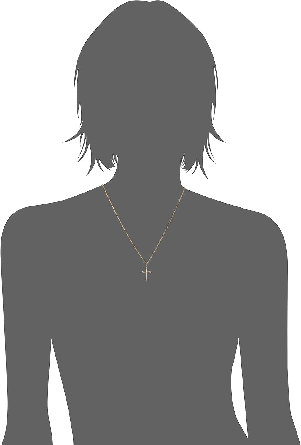 Ladies' 14K Gold Filled Polished Embossed 18“ Cross Pendant Necklace
