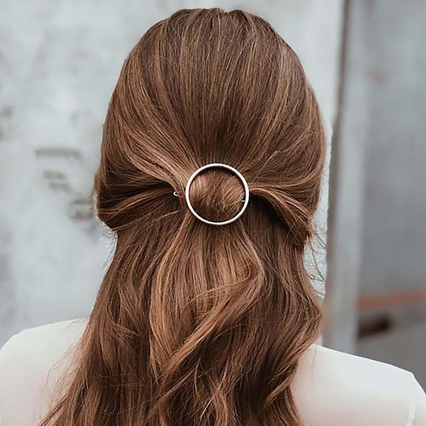 round Circle Hair Clip Gold Open Circle Hair Clip Minimal Hair Barrette Holder for Women and Girls (Gold) - WORLD TIME VISITS