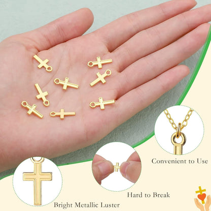 200 Pcs 16 X 8 Mm Mini Cross Charm Alloy Cross Mini Pendant Beads for Jewelry Making Crafting Findings Handmade Craft DIY - WORLD TIME VISITS
