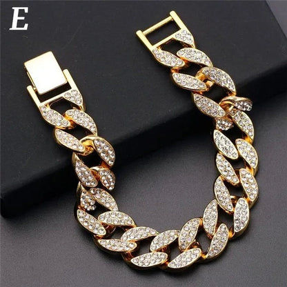 Men's Bracelet Hip Hop Fashion Bracelet Gold/Silver Bracelet Byzantine Chain Cuban Bracelet Festive Birthday Gift 1 Piece (8inch)