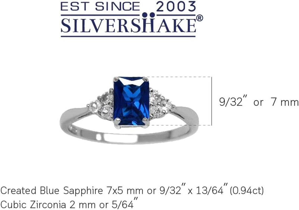 7X5Mm Octagon Shape Birthstone Gemstone White Gold Plated or Yellow Gold Plated 925 Sterling Silver Engagement Ring Jewelry for Women - WORLD TIME VISITS
