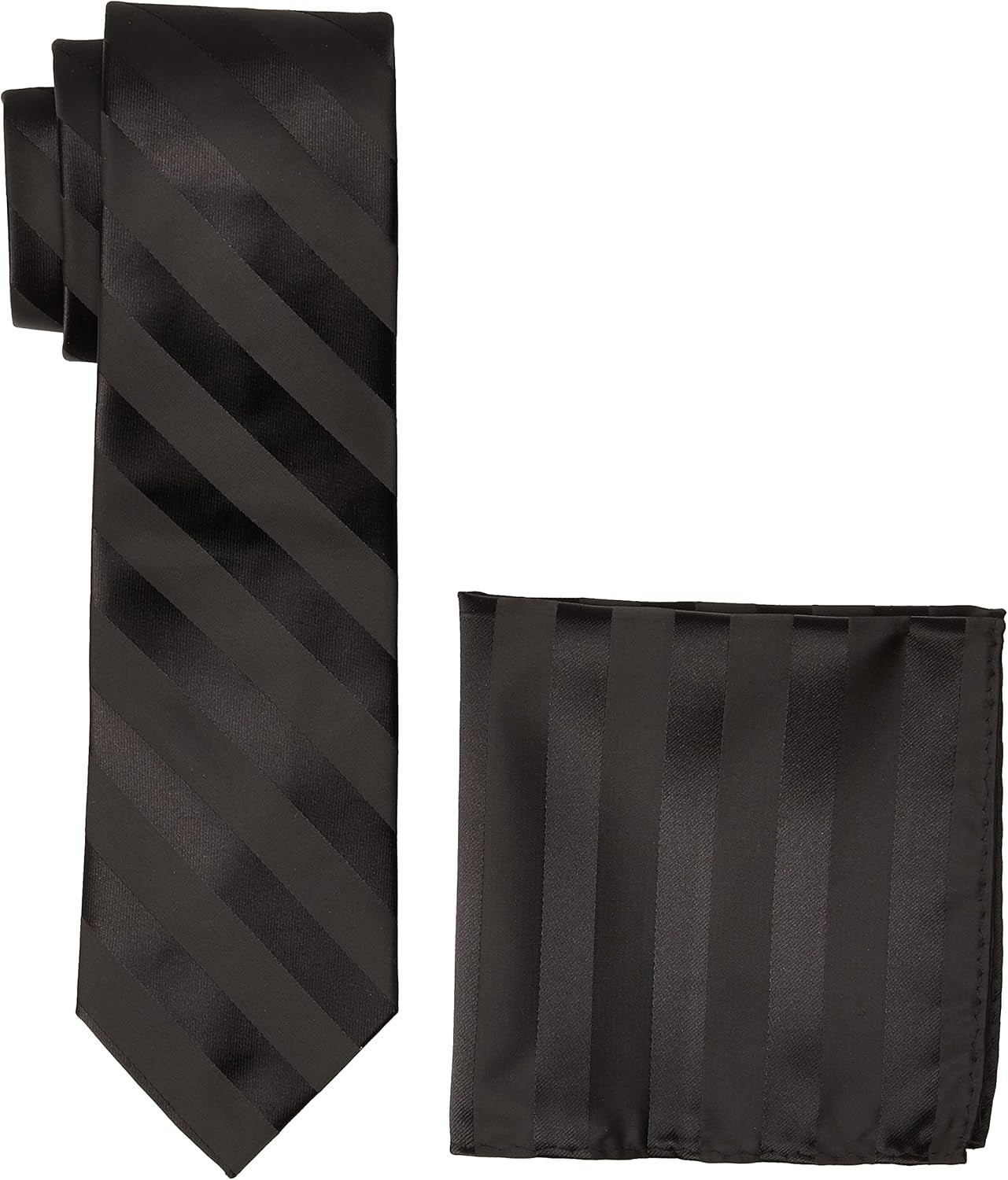 Men'S Solid Woven Formal Stripe Tie Set