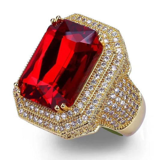 Exquisite Luxury Fashion Jewelry Large Zircon Birthstone Anniversary Party Bride Princess Wedding Band Engagement Strange Ring