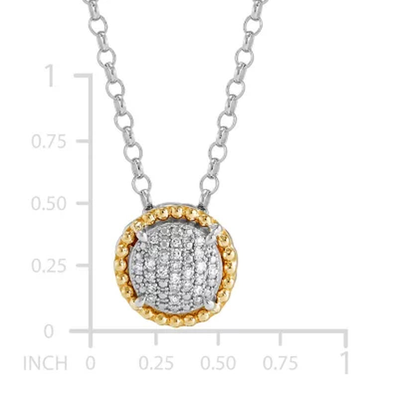 0.20 CT. T.W. Diamond Halo Pendant and Earring Set in Sterling Silver and 14K Yellow Gold