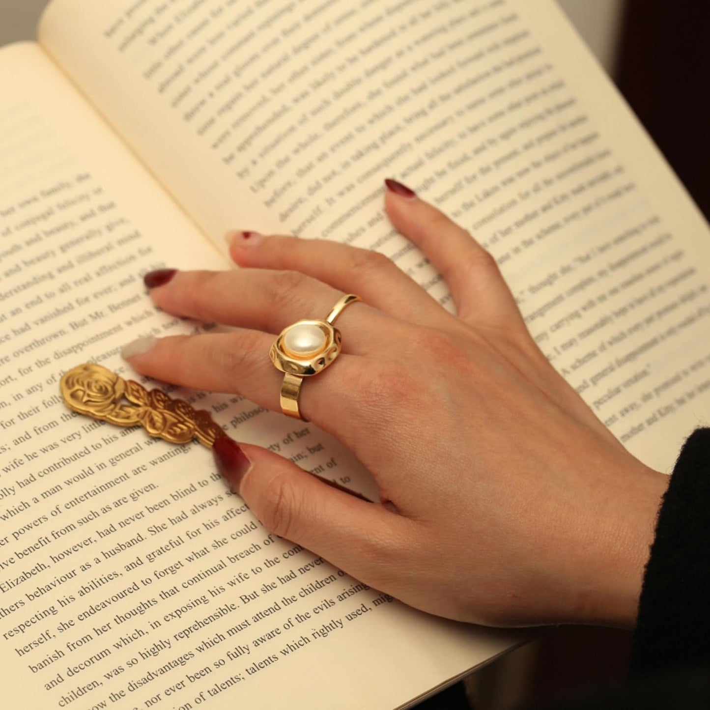 18K Gold Adjustable Circle Ring, Simple Link Chain Knuckle Rings CZ, Fashion Stacking Finger Jewelry