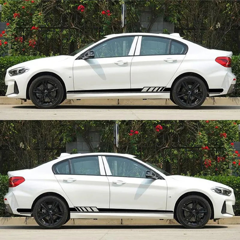 2PCS Long Stripe Decal Car Stickers Car Racing Auto Side Body Stickers Stripe Fashion Waterproof Vinyl Decal