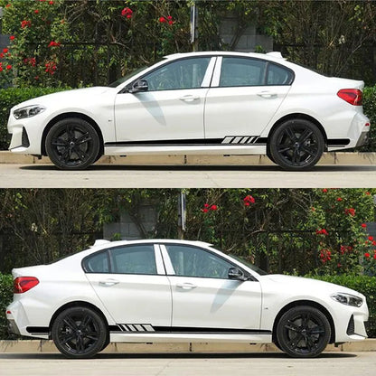 2PCS Long Stripe Decal Car Stickers Car Racing Auto Side Body Stickers Stripe Fashion Waterproof Vinyl Decal
