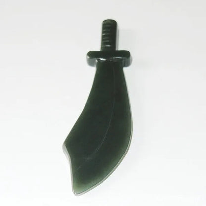 Natural Hetian Jade Sapphire Broadsword Pendant Mini Seiko Carved Qinghai Material Black Sapphire Pendant Mountain Material Jade Sword