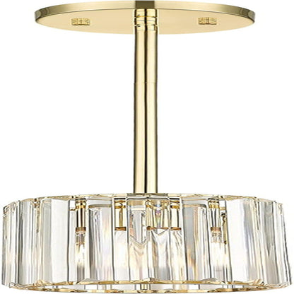 Crystal Pendant Light, Mini Chandelier with Gold Finish, Modern Hanging Light Fixture for Kitchen Dinning Room Bedroom, CKPL5510-1P-CG-B