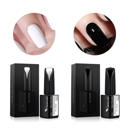 VENALISA 2Pcs 15Ml Black White Gel Nail Polish Kit, Nail Gel Polish Set Soak off UV LED Nail Art Starter Manicure Salon DIY at Home