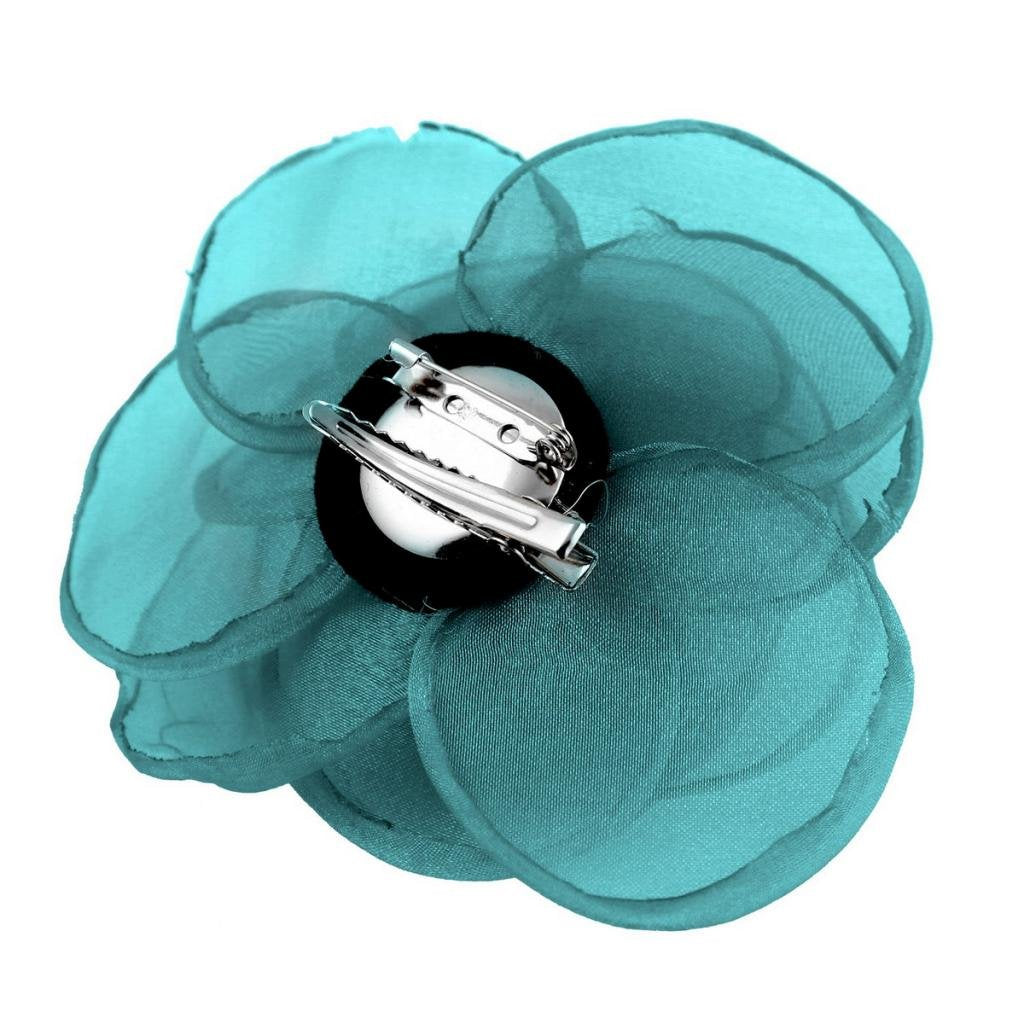 Lovely Rose Flower Hair Clips and Brooches for Women | Floral Pins and Accessories with Green Brooch