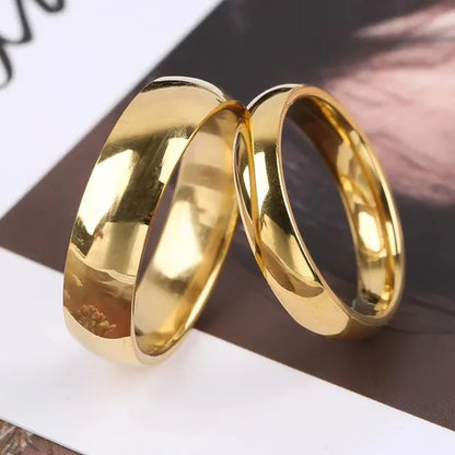 Couple Ring Simple Fashion Style Fine Jewelry Fashion Luxury Golden Engagement Wedding Ring Anniversary Gift Men and Women Ring