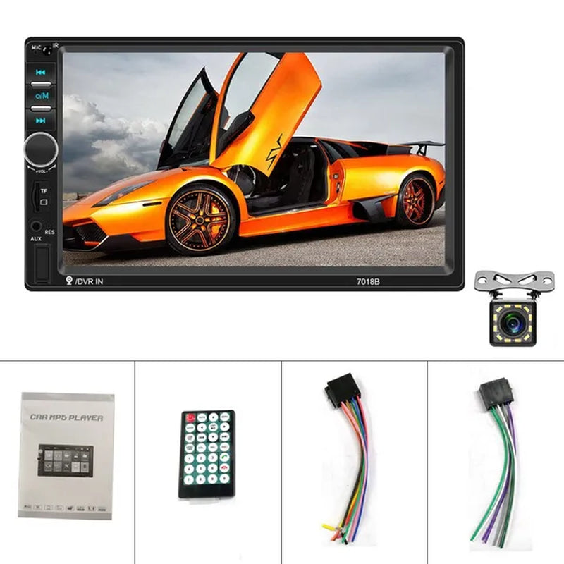 7"Touch Screen 2Din Car Multimedia Player Audio Stereo Support Bluetooth Mirror Link Rear View Camera Built-In Car DVR System with Optional Camera