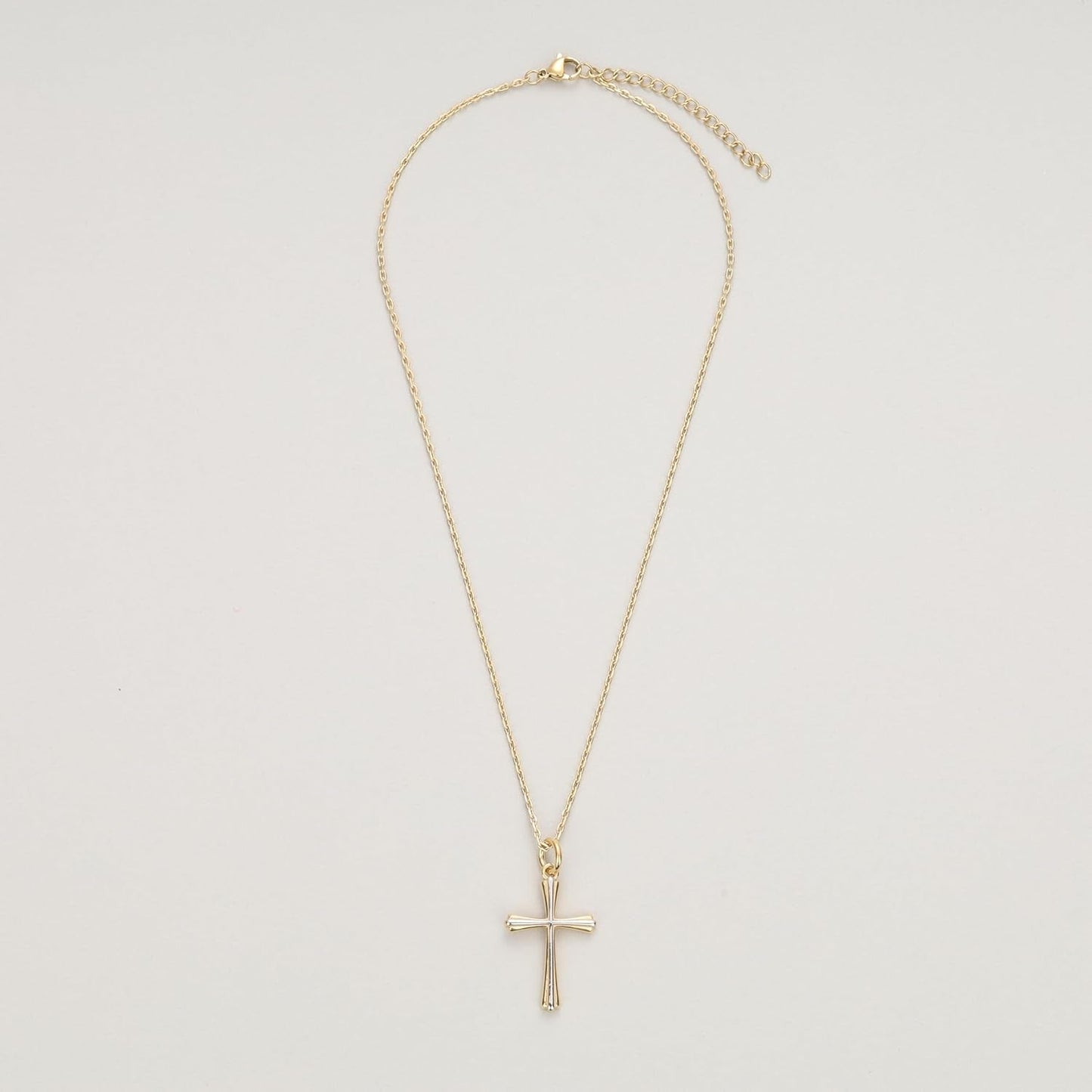 18K Gold Plated Stainless Steel Cross Necklace for Women, Dainty Cross Pendant Confirmation Necklace