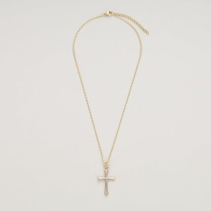 18K Gold Plated Stainless Steel Cross Necklace for Women, Dainty Cross Pendant Confirmation Necklace