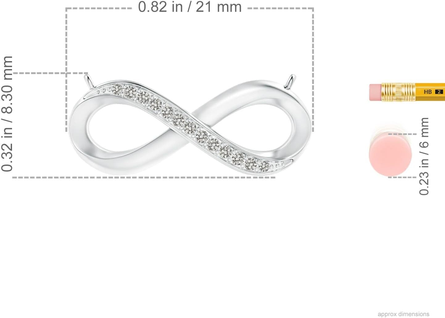 Natural Diamond Infinity Pendant Necklace in Sterling Silver / 14K Solid Gold | April Birthstone, Birthday, Engagement, Anniversary, Wedding Jewelry Gift for Women - WORLD TIME VISITS