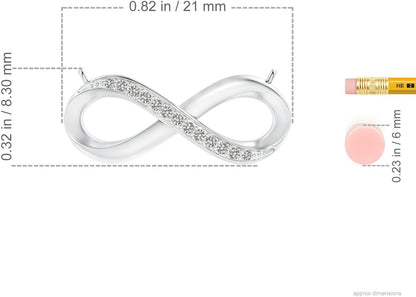 Natural Diamond Infinity Pendant Necklace in Sterling Silver / 14K Solid Gold | April Birthstone, Birthday, Engagement, Anniversary, Wedding Jewelry Gift for Women - WORLD TIME VISITS