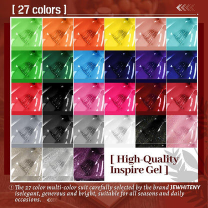 30PCS Gel Nail Polish Kit 27 Colors Gel Polish Set Gel Nail Kit Soak off Nail Gel Polish Set for Manicure Nail Art Salon/Home Starter Kit