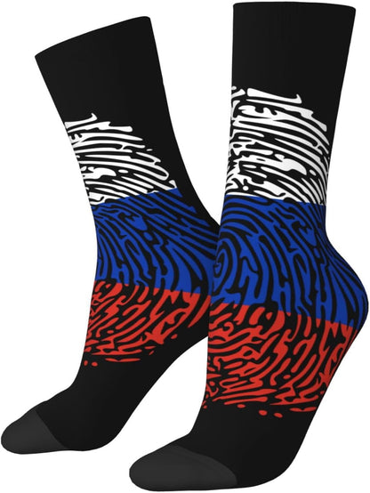 Russian Dna Russia Flag Crew Socks Summer Moisture Wicking Athletic Socks for Mens and Womens - WORLD TIME VISITS