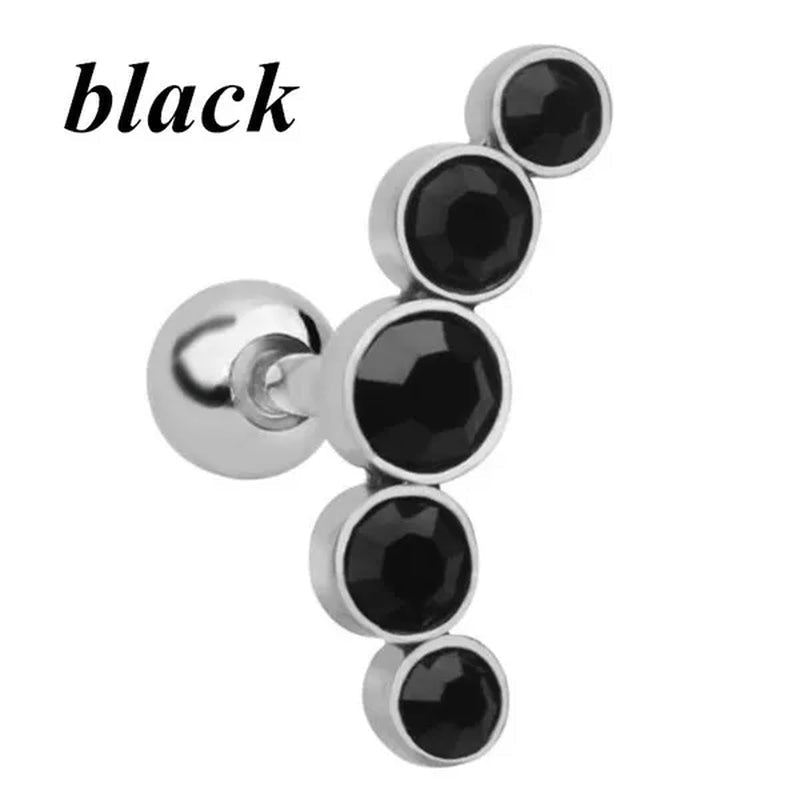 Ear Studs Piercing Tragus Diamonds Stainless Steel Earrings Cartilage Helix Small Ball Bullet Ear Bone Earring