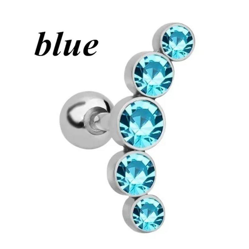 Ear Studs Piercing Tragus Diamonds Stainless Steel Earrings Cartilage Helix Small Ball Bullet Ear Bone Earring