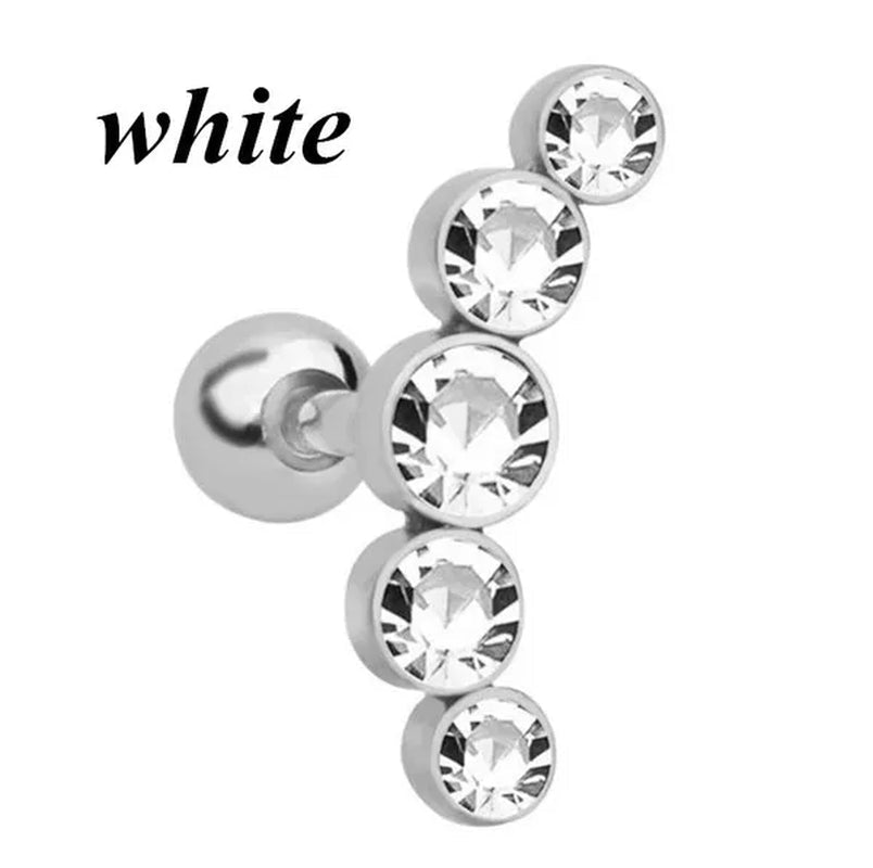 Ear Studs Piercing Tragus Diamonds Stainless Steel Earrings Cartilage Helix Small Ball Bullet Ear Bone Earring