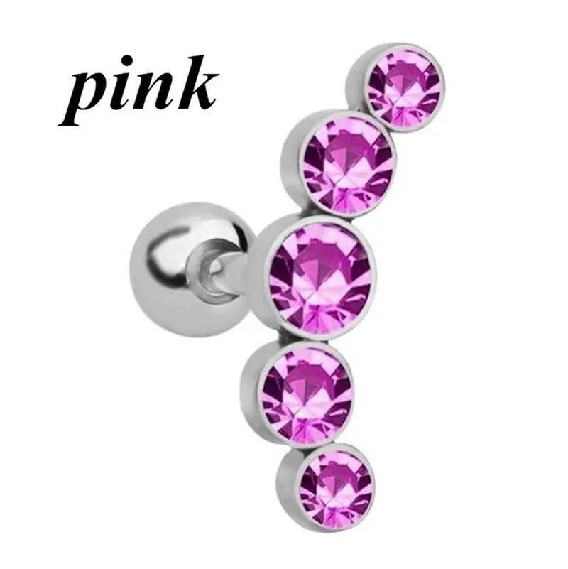 Ear Studs Piercing Tragus Diamonds Stainless Steel Earrings Cartilage Helix Small Ball Bullet Ear Bone Earring