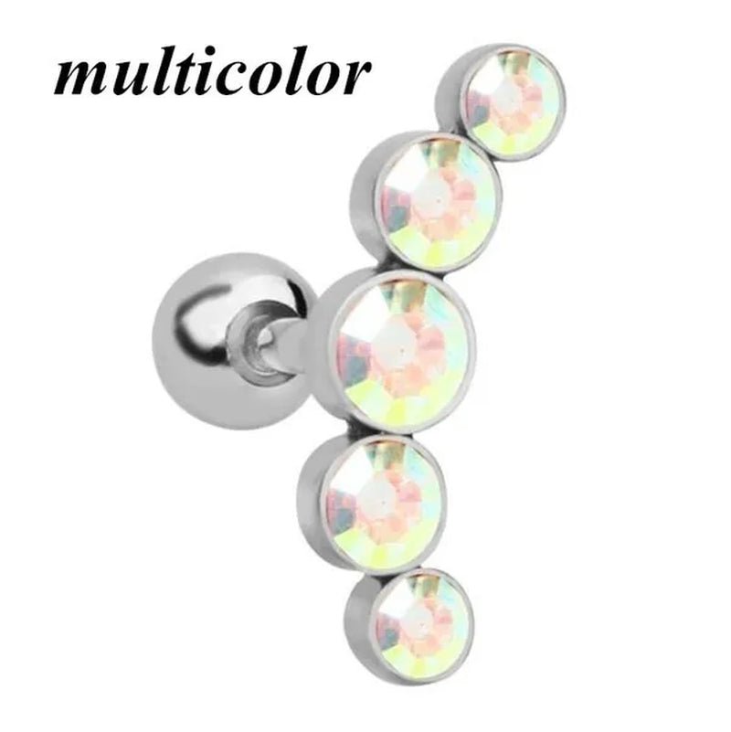 Ear Studs Piercing Tragus Diamonds Stainless Steel Earrings Cartilage Helix Small Ball Bullet Ear Bone Earring