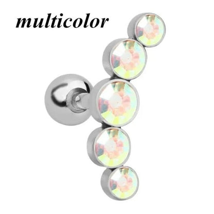 Ear Studs Piercing Tragus Diamonds Stainless Steel Earrings Cartilage Helix Small Ball Bullet Ear Bone Earring
