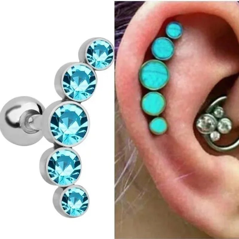 Ear Studs Piercing Tragus Diamonds Stainless Steel Earrings Cartilage Helix Small Ball Bullet Ear Bone Earring