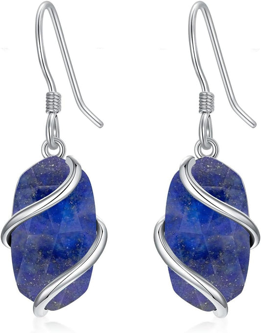 Earrings for Women 925 Sterling Silver Dainty Gemstone Leverback Drop Dangle Earrings Fine Jewelry Birthday Anniversary Mothers Day Christmas Gifts for Her Wife Girlfriend Mom Grandma - WORLD TIME VISITS