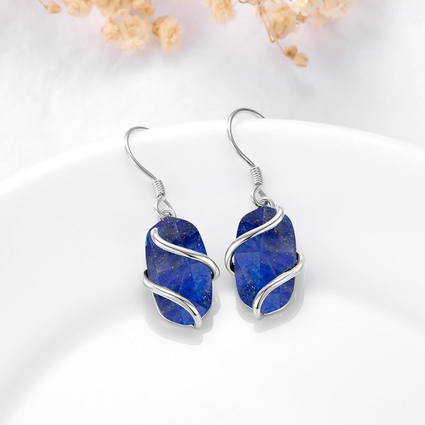 Earrings for Women 925 Sterling Silver Dainty Gemstone Leverback Drop Dangle Earrings Fine Jewelry Birthday Anniversary Mothers Day Christmas Gifts for Her Wife Girlfriend Mom Grandma