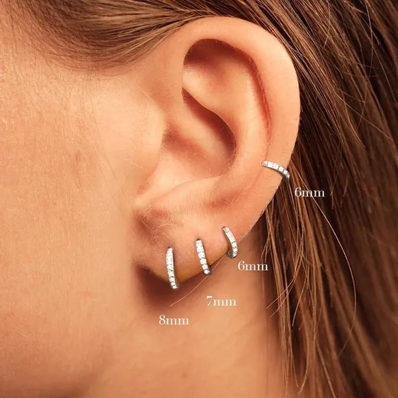 Earrings for Women/Men Small Diamond Hoop Earrings Ear Bone Aros Tiny Ear Nose Ring Girl Aretes Ear Hoops