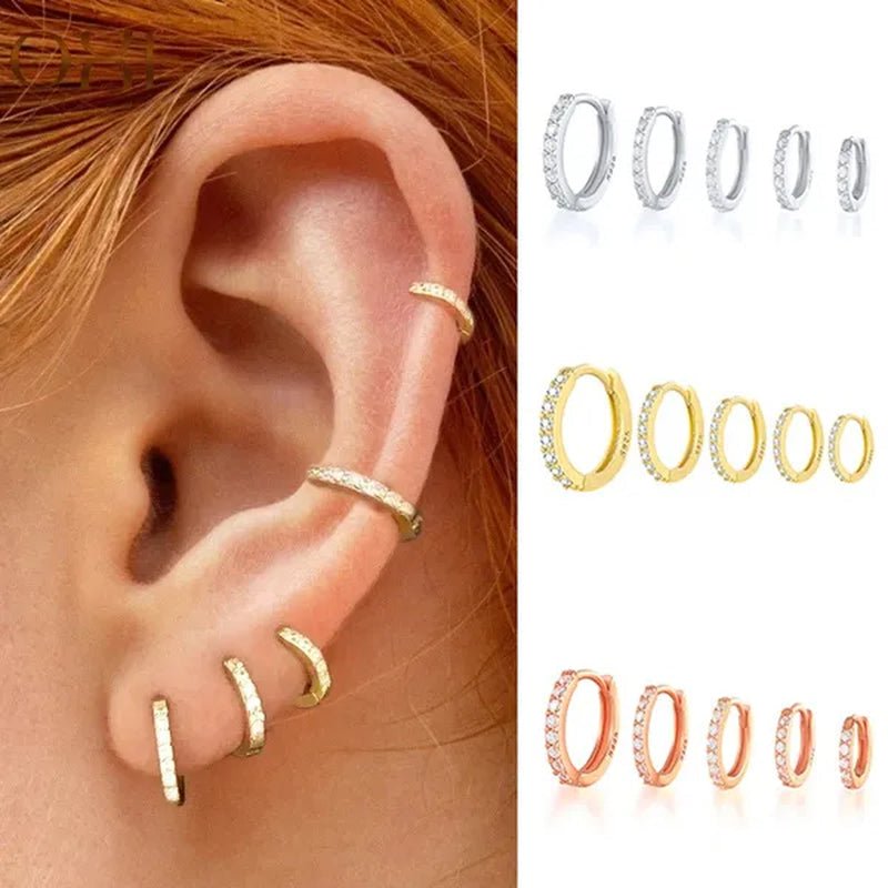 Earrings for Women/Men Small Diamond Hoop Earrings Ear Bone Aros Tiny Ear Nose Ring Girl Aretes Ear Hoops - WORLD TIME VISITS