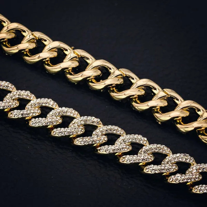 Men'S 14K Gold Plated Miami Cuban Thick Bracelet 9" Fully Cz Box Clip Hip Hop Style