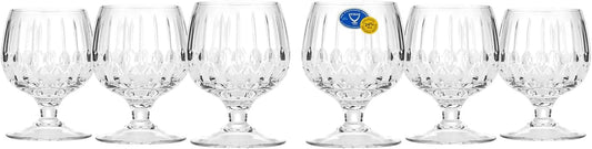 Elegant and Modern Russian Cut Crystal Curved Stem Drinking Glasses for Hosting Parties and Events - 5Oz, Set of 6, White Wine Glass, 150Ml - WORLD TIME VISITS