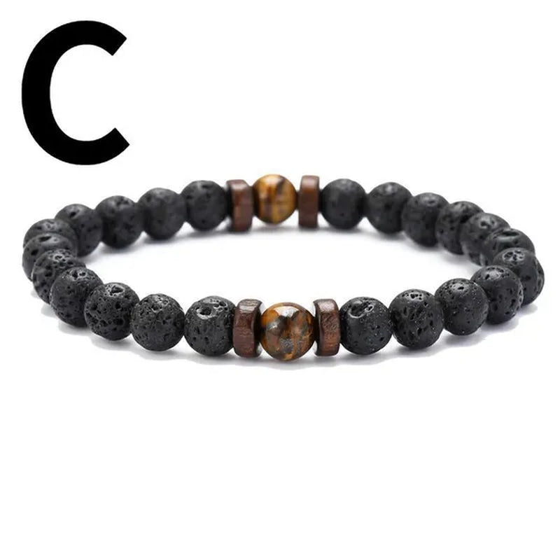 Luxury Fashion Men'S Creative Bead Bracelet Handwoven Adjustable Natural Stone Bead Bracelet Hip Hop Bracelet Men'S Jewelry Party Anniversary Gift Christmas Gift Jewelry - WORLD TIME VISITS