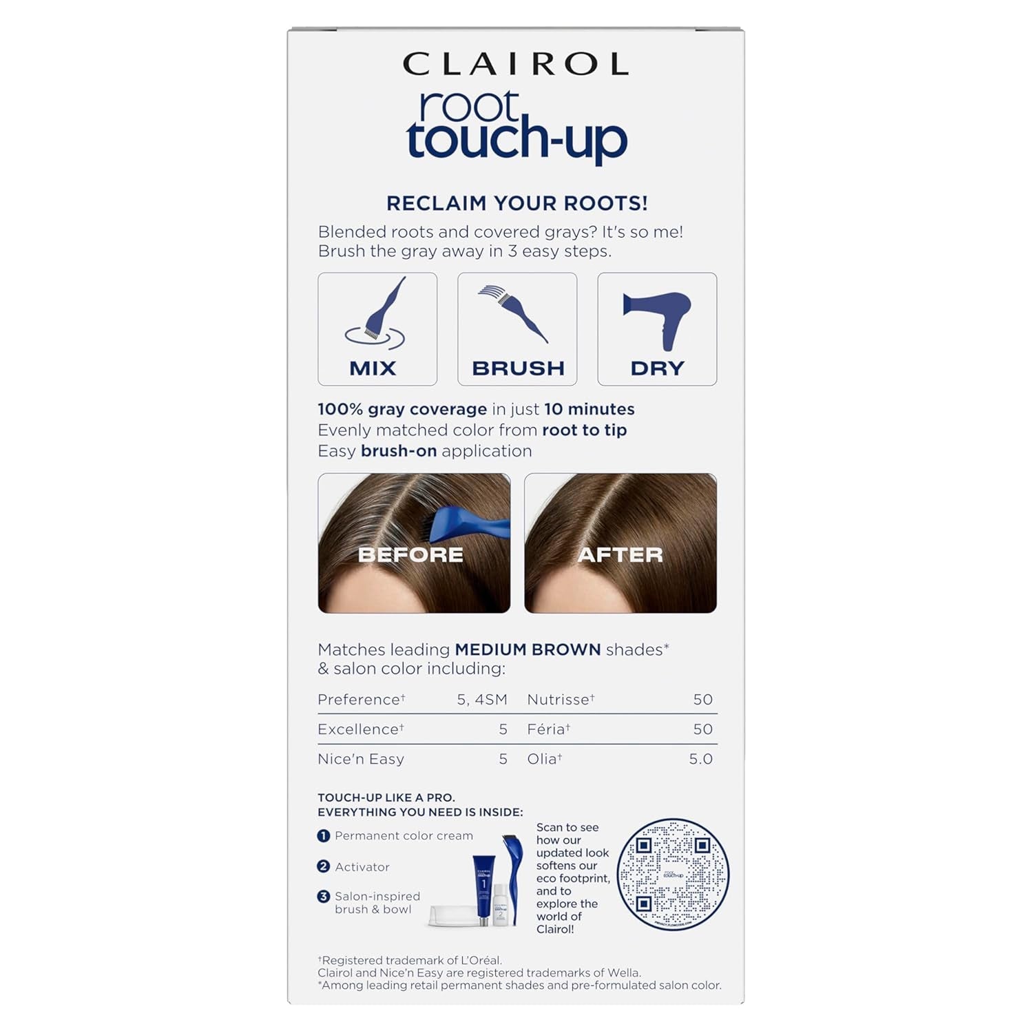 Root Touch-Up by Nice'N Easy Permanent Hair Dye, 5 Medium Brown Hair Color, Pack of 2 - WORLD TIME VISITS