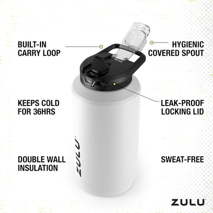 Goals Vacuum Insulated Large Capacity Stainless Steel Water Bottle | Reusable Jug Thermoses with Carry Handle | Leak-Proof Lid | Perfect for Travel, Workout, Gym, Hiking, Camping | 64Oz, 101Oz - WORLD TIME VISITS