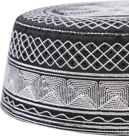 Muslim Prayer Kufi Hat for Men Boys Islamic Beanie Skull Cap Prayer Headwear Embroidery Kofia Topi Sun Hat Ramadan Eid Gift