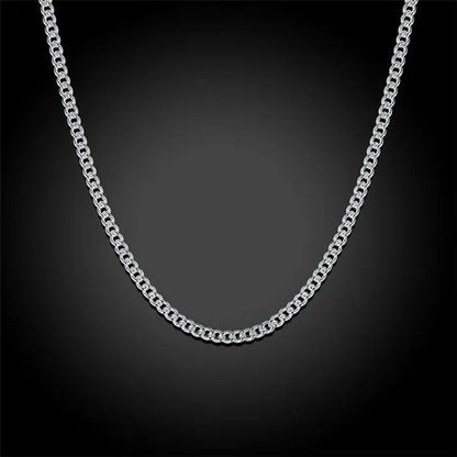 Wholesale Price High Quality 5pcs/lot New Silver Color 2mm Classic Curb Chain Necklace For Women Wedding Engagement jewelry Men's Fashion Side Chain Bijoux