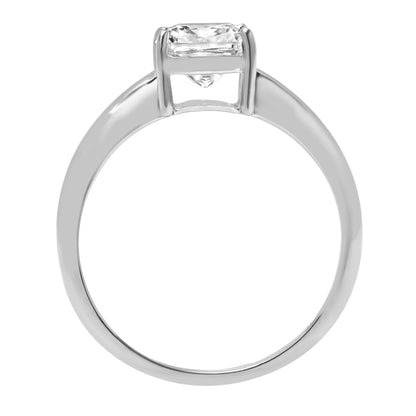 2.0 Ct Brilliant Cushion Cut Simulated Diamond 14K White Gold Solitaire Ring SZ 8