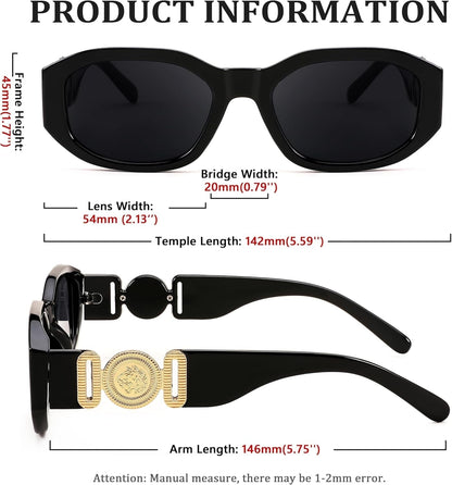 Retro Trendy Rectangle Sunglasses Women Men Vintage 90S Small Narrow Square Sunglasses B2322