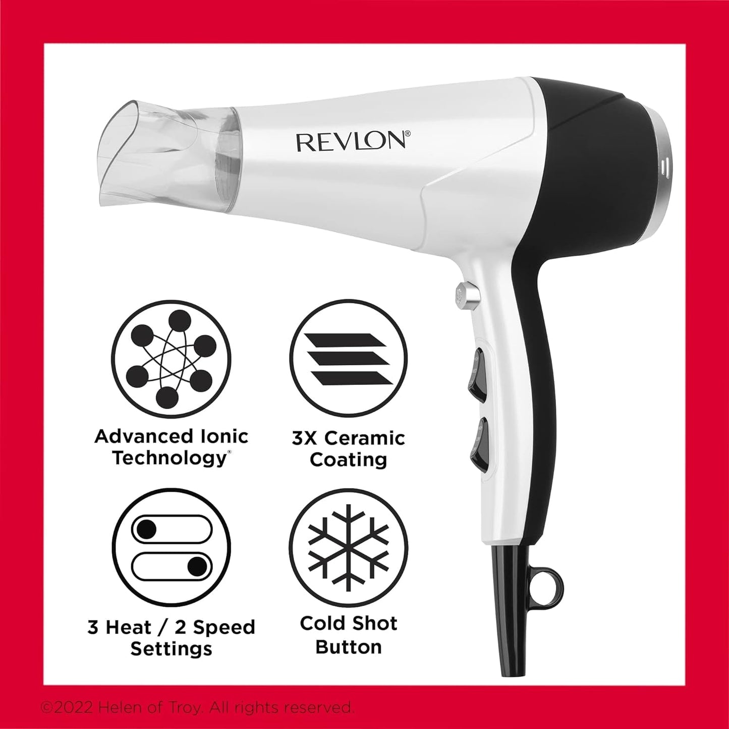 Volume Booster, Hair Dryer with Curl Enhancing Diffuser | Increase Volume, Decrease Frizz and Damage, Fast Drying, 1875 Watts (White)