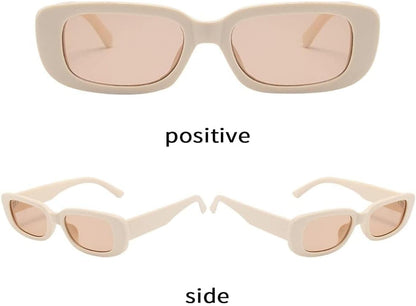 Rectangle Sunglasses for Women Men Trendy Retro Fashion Sunglasses UV 400 Protection Square Fram