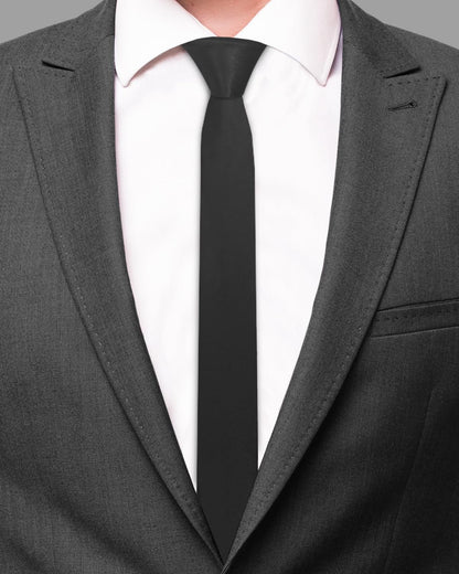 Black Ties for Men Solid Color Skinny Tie Formal 2" Necktie for Men - WORLD TIME VISITS