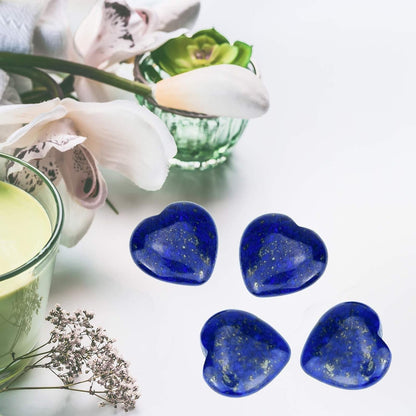 15 Packs 0.8 Inch Healing Crystal Natural Lapis Lazuli Heart Love Carved Palm Worry Stone Chakra Reiki Balancing