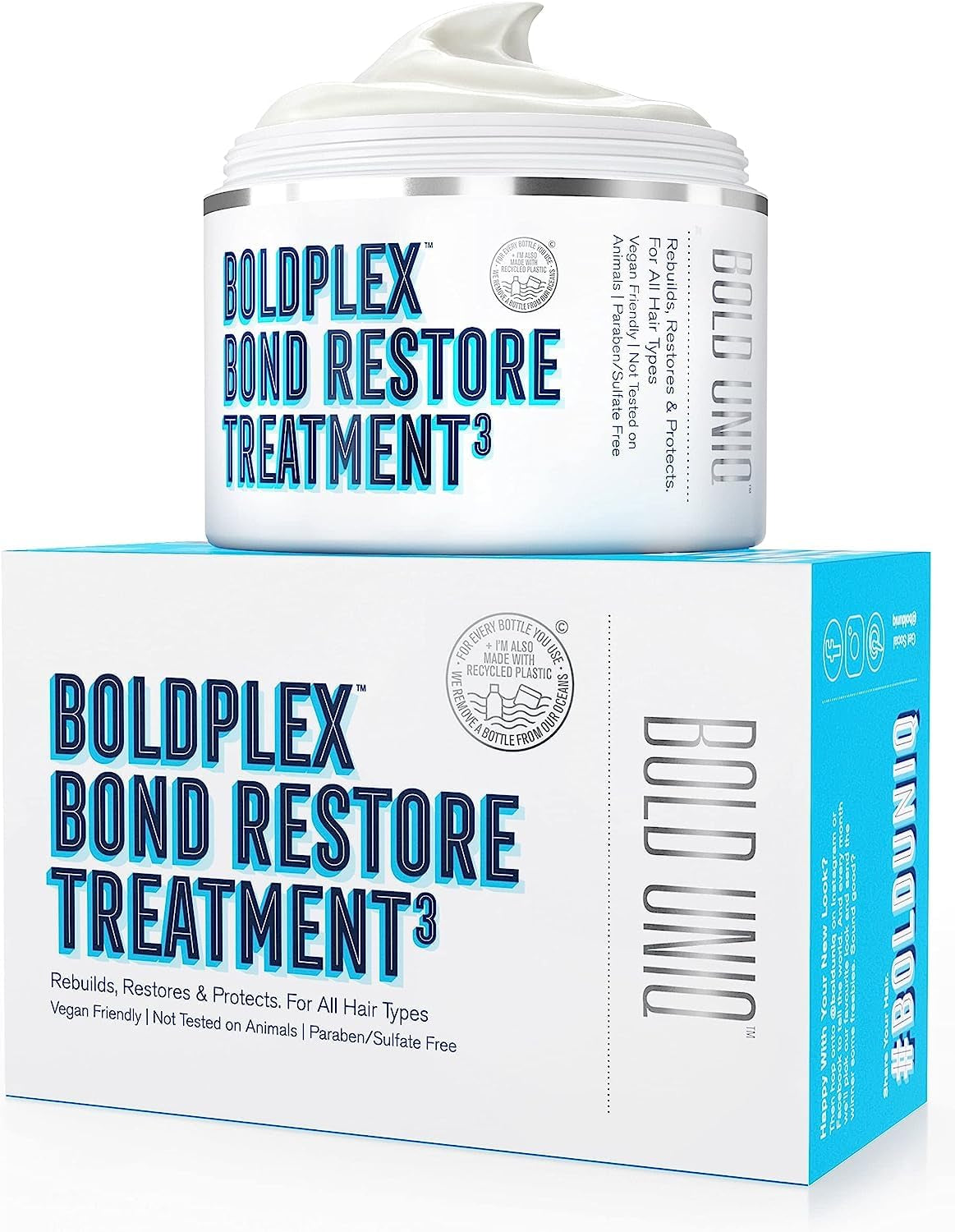 Boldplex Hair Mask - Deep Conditioner for Dry, Damaged Hair - Mascarilla Para El Cabello - Helps Repair & Nourish Curly, Bleached, or Frizzy Hair - 6.76 Fl Oz